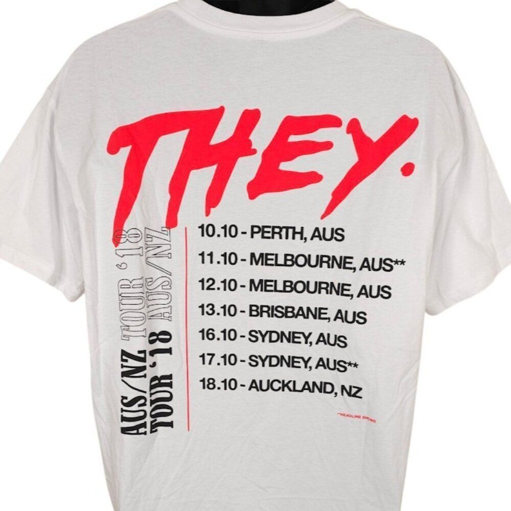 They T Shirt Mens Size XL White Fireside Australia New Zealand Tour 2018 R&B